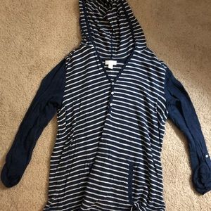 Striped shirt hoodie